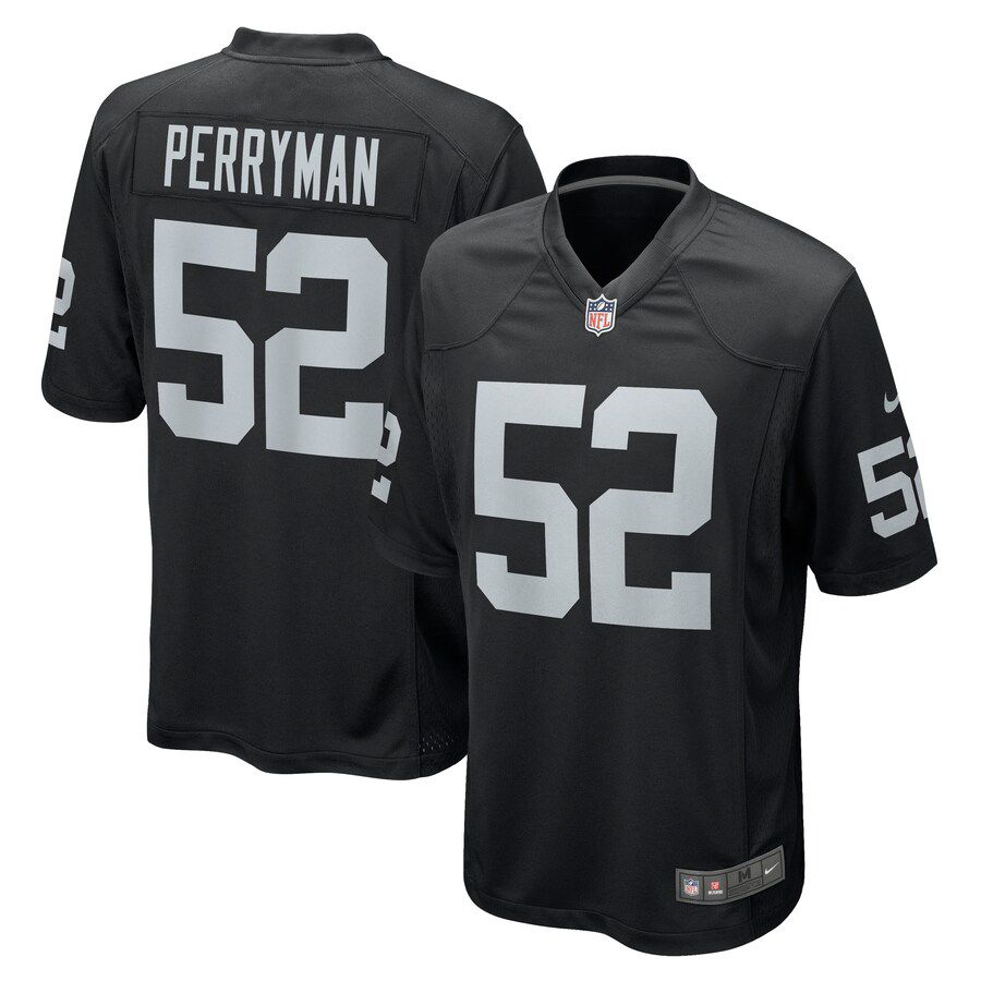 Men Oakland Raiders #52 Denzel Perryman Nike Black Game NFL Jersey